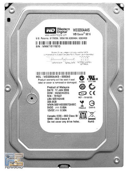 Обзор двух жестких дисков на 320 Gb: Hitachi и Western Digital